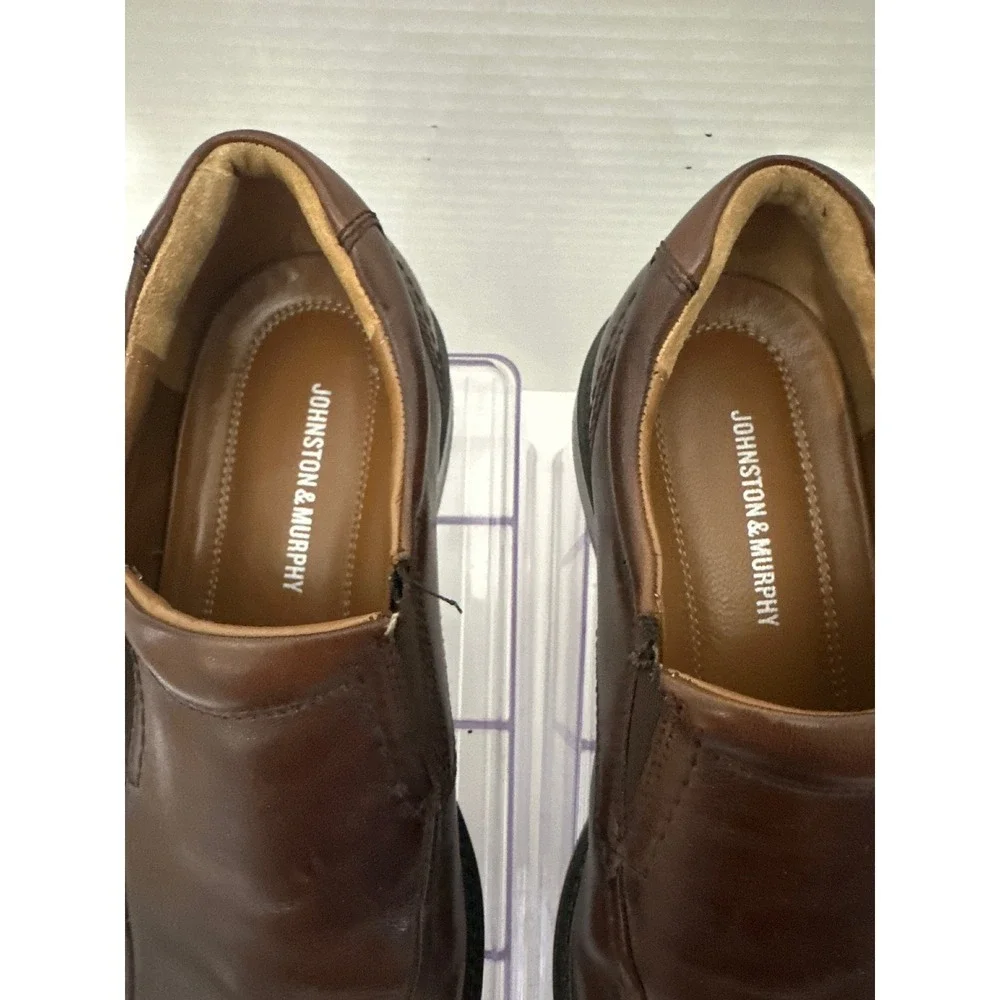 Johnston & Murphy Leather Slip On Loafers Dress Shoes Comfort Brown Size‎ 9 1/2